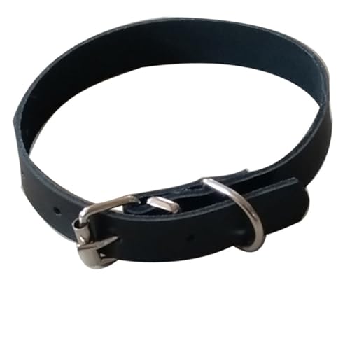 PartyKindom Rindslederhalsband Verstellbar Für Hunde Schwarz Hundehalsband Aus Kunstleder Welpenhalsband Haustierhalsband Rindslederhalsband von PartyKindom