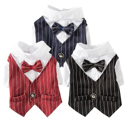 PartyKindom Eleganter Hundesuit Party Hundekleidung Hochzeitsanzug für Kleine Hunde mit Spitzenverzierung Leichtes Bequemes Material Schnell Trocknend für Frühling und Sommer Xs Schwarz von PartyKindom