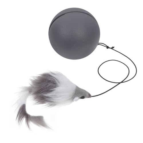 PartyKindom Elektrischer Interaktiver Katzenspielzeug Ball mit Leuchtender Kauresistent Automatische Bewegung für Kätzchen und Katzen Fördert Aktivität und Bindung Tiefgrau Batteriebetrieben von PartyKindom