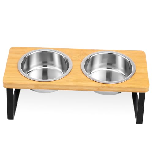 PartyKindom Erhöhter Katzennapf Doppelnapf Set rutschfeste Futterstation für Katzen und Kleine Ergonomisches Design für Bequemes Füttern und Bessere Verdauung von PartyKindom
