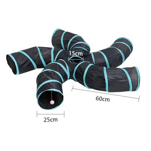 PartyKindom Faltbarer Katzentunnel Interaktives für Wohnungskatzen Katzenspielzeug Drinnen Langlebig und Platzsparend S förmiger Spieltunnel für Kätzchen und Große Katzen von PartyKindom