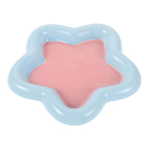 PartyKindom Flache Futter und Wasserschüssel für Katzen und Kleine Hunde Whisker Freundliche Fressschüssel Niedliche Sternform aus Keramik Multifunktionale Haustierschale für Fütterung von PartyKindom