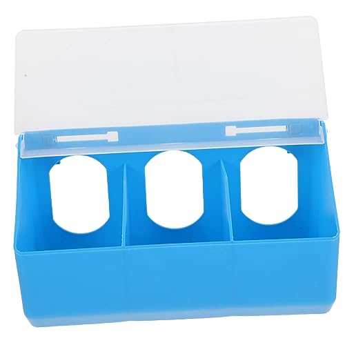 PartyKindom Futterkiste Futterspender Vogelfutterstation Für Vogelkäfig Küken Krähe Taubenfutter Luftdicht Taubenbrunnen Nest Korb Vogelkäfig -Feeder Hühnerfutter Coop Pole Sky-Blue Plastik von PartyKindom