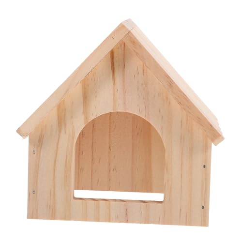 PartyKindom Hamsterhaus Aus Holz Natürlicher Versteckplatz Für Meerschweinchen Und Kleine Nager Robuste Und Charmante Tierunterkunft Mit Futter Und Wasserplattform Für Kleine Haustiere von PartyKindom