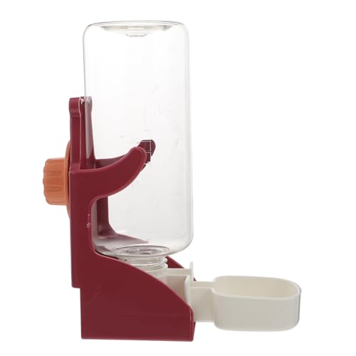 PartyKindom Hängender Haustier Wasserspender für Katzen und Hunde Verstellbarer Trinkbrunnen Langlebiger Trinknapf für Kleintierkäfige Praktisch und Ausbruchsicher Edles Weinrotes Design von PartyKindom