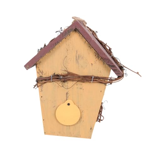 PartyKindom Hängendes Vogelhaus aus Holz mit Dach Rustikale Garten Dekoration Einzigartiges Handwerk für Zuhause und Garten für zu Festen und Besonderen Anlässen PartyKindom Hängendes Vogelhaus aus Holz mit Dach Rustikale Garten Dekoration Einzigartiges Handwerk für Zuhause und Garten für zu Festen und Besonderen Anlässen von PartyKindom