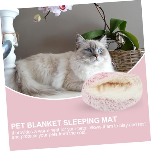 PartyKindom Halbgeschlossener Verdickter Katzenschlafsack aus Hochwertigem Flanell Warmes Langlebiges Katzenbett für Winter Katzenhaus für Schlaf und Spiel von PartyKindom