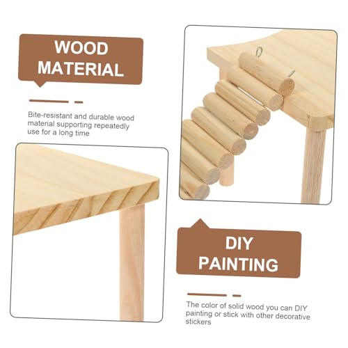 PartyKindom Hamster Plattform Holzleiter Kletterspielzeug Langlebig Beißfest Kleintier Käfigzubehör für Hamster Rennmäuse Chinchillas und Kleine Nager Multifunktional Zweistöckig PartyKindom Hamster Plattform Holzleiter Kletterspielzeug Langlebig Beißfest Kleintier Käfigzubehör für Hamster Rennmäuse Chinchillas und Kleine Nager Multifunktional Zweistöckig von PartyKindom