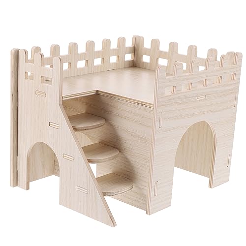 PartyKindom Hamster Versteck Holzhaus Doppelstöckig mit Rutsche Kleintier Versteck Nest aus Massivem Holz und Langlebig für Zwerghamster Meerschweinchen Nagetiere PartyKindom Hamster Versteck Holzhaus Doppelstöckig mit Rutsche Kleintier Versteck Nest aus Massivem Holz und Langlebig für Zwerghamster Meerschweinchen Nagetiere von PartyKindom