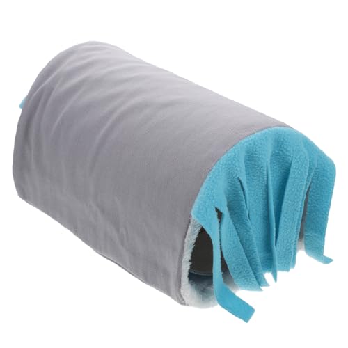 PartyKindom Hamster Versteck Tunnel Kleintier Versteckhaus mit Lustigem Tassel Design Stressreduzierend Geeignet für Hamster Meerschweinchen und Mäuse Blau Multi Funktional von PartyKindom