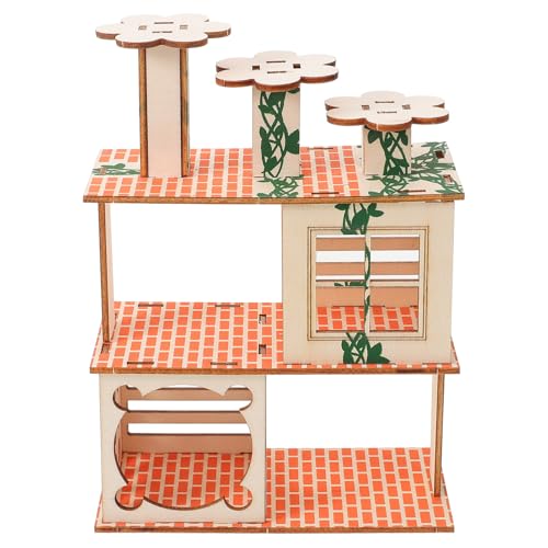 PartyKindom Hamsterhaus Holzhaus mit Feiner Verarbeitung Süßes Nagerversteck für Innenbereich Multifunktionales Kleintier spielhaus Geeignet für Zwerghamster Meerschweinchen Mäuse und Kleine PartyKindom Hamsterhaus Holzhaus mit Feiner Verarbeitung Süßes Nagerversteck für Innenbereich Multifunktionales Kleintier spielhaus Geeignet für Zwerghamster Meerschweinchen Mäuse und Kleine von PartyKindom