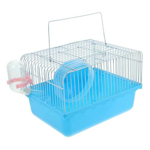 PartyKindom Hamsterkäfig Haustier Käfighamster Bin Cage Hamster Kleinstierträger Hamster Reisekäfig mit Rad Pink Cage Hamster tragbarer Käfig Hamster-Tragekäfig Käfig für Ratten Blau von PartyKindom
