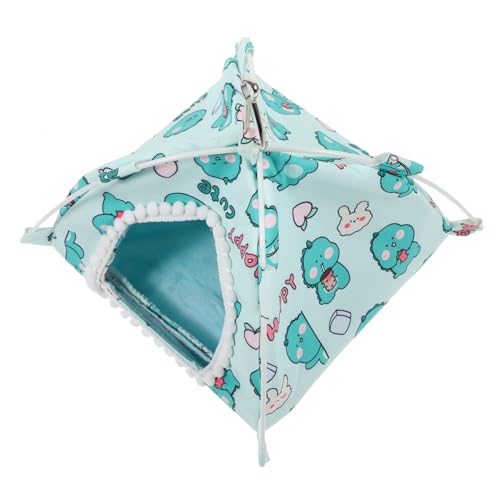 PartyKindom Hamsterzeltnest Mini für klein Versteck Plüsch hamsterbett tierzelt kuschelhöhle Hamster Kuschelplatz Hamster Schlafplatz Cartoon Hamsterhaus Hamsterkäfig Segeltuch Light Green von PartyKindom