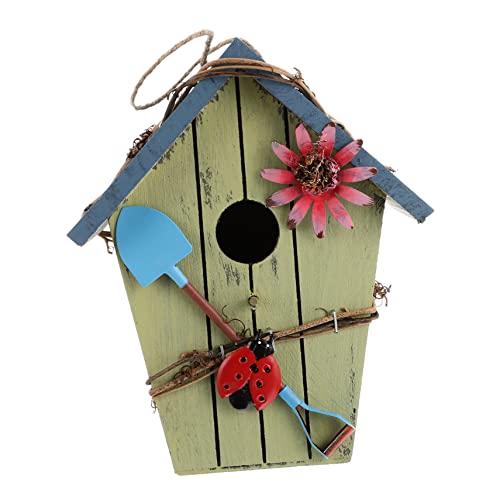 PartyKindom Handbemaltes Vogelhaus mit Blauem Dach aus Holz Nistkasten für Garten und Vogelschutz PartyKindom Handbemaltes Vogelhaus mit Blauem Dach aus Holz Nistkasten für Garten und Vogelschutz von PartyKindom