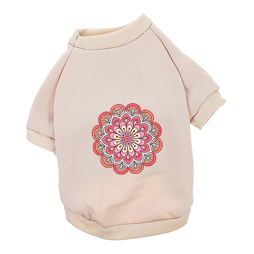 PartyKindom Haustier-Pullover tierkostüme hundemantel hundepulli Hundewinterkleidung Dog Coat Welpenwinterbekleidung Hundekostüme Hund wärme Kleidung stylischer Welpenpullover Baumwolle Beige von PartyKindom