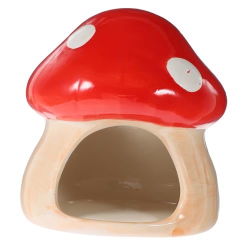 PartyKindom Haustierbett aus Keramik Hamsterhütte für Chinchilla Hamster verstecken Hamsterkühlhaus Pilzhamsterhaus Schloss Hamster Schlafhaus Hamster Kühler Hamsterkäfige Keramik -Hamsterhaus von PartyKindom