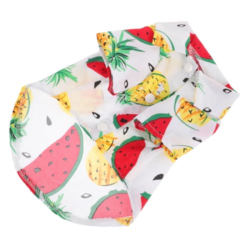 PartyKindom Hawaiian Sommer Hundeshirt Leichtes und Atmungsaktives Hundekleidungsstück für Hunde UV Schutz Bequemes Sommeroutfit für Reisen und Fotoshootings Weiß Watermelon von PartyKindom