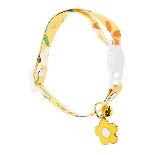 PartyKindom Helles Gelbes Katzenhalsband mit Glocke Verstellbares Atmungsaktives Halsband für Kätzchen Dekoratives Haustierhalsband das und Stil Vereint von PartyKindom