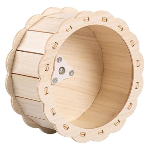 PartyKindom Holz Hamster Laufrad Für Kleintiere Sonnenblumen Design Geräuschloses Hamsterrad Für Hamster Und Übungszubehör Für Kleine Haustiere von PartyKindom