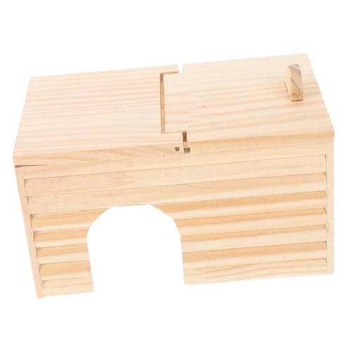 PartyKindom Holz Hamsterhaus Kleintier Nest Mehrkammer Holzhaus Haustier Spielhaus Langlebig Sicher für Hamster Chinchilla Geeignet DIY Bemalbar Ökologisch Freundlich Kleines Nager Versteck von PartyKindom