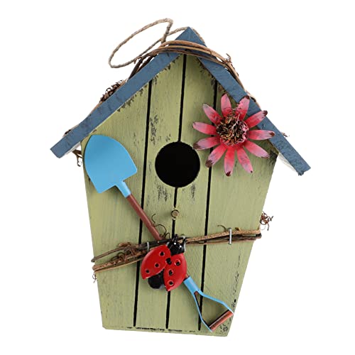 PartyKindom Holz Vogelhaus mit Blauem Dach Kreatives Nistkästchen für Kleine für Garten und Heimdekoration Langlebig und Atmungsaktiv für Komfortables Vogelheim PartyKindom Holz Vogelhaus mit Blauem Dach Kreatives Nistkästchen für Kleine für Garten und Heimdekoration Langlebig und Atmungsaktiv für Komfortables Vogelheim von PartyKindom