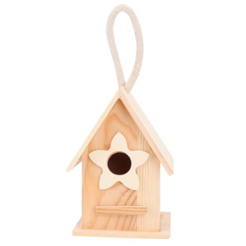 PartyKindom Holz Vogelhaus zum Selbergestalten mit Henkel Hängendes Nistkasten Deko für Kleine Vögel Naturbelassenes DIY Bausatz für Garten Balkon und Outdoor Bereich von PartyKindom