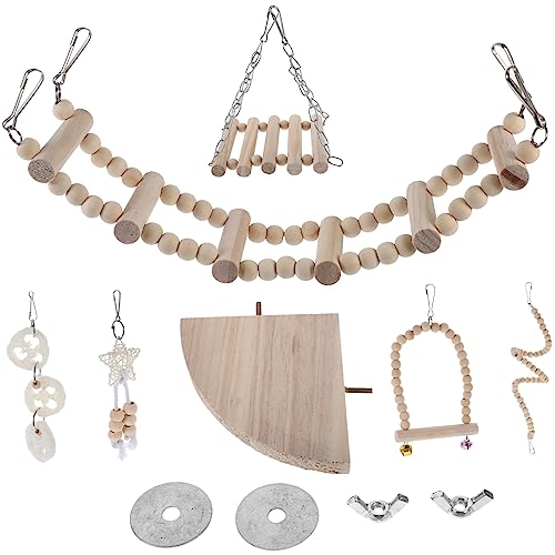 PartyKindom Holz Vogelspielzeug Set für Papageien Teiliges Kauen Schaukeln Zubehör für Wellensittiche Nymphensittiche Große Vögel Praktisch Einfach zu Befestigen PartyKindom Holz Vogelspielzeug Set für Papageien Teiliges Kauen Schaukeln Zubehör für Wellensittiche Nymphensittiche Große Vögel Praktisch Einfach zu Befestigen von PartyKindom