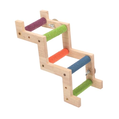 PartyKindom Holzspielzeug Papageienleiter Kletterspielzeug für Vogelkäfig Kleintierleiter Vogeltraining Kletterbrücke für Wellensittiche Nymphensittiche und Kleine Vögel von PartyKindom