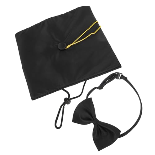 PartyKindom Hundekleidung Set mit Doktorhut und Krawatte Festliche Abschlusskleidung für Haustiere Dekorative Hundekappen für Hunde und Katzen Partyaccessoires für Graduierungen und Feiern von PartyKindom