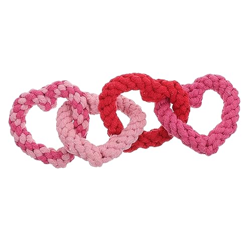 PartyKindom Ich Liebe aus Baumwollseilen Herz Seil Hundespielzeug Beißspielzeug für Haustiere Hundezusatzspielzeug Zahnen kleines Haustierspielzeug Kauspielzeug für Haustiere Rosa von PartyKindom