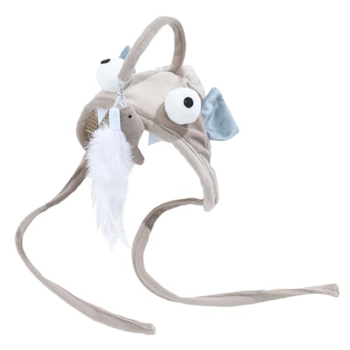 PartyKindom Katzen Teaser Innen Katzenspielzeug Mit Wand Und Tragendem Design Graue Große Fischform Als Katzengeschenk Beschäftigung Von Katzen von PartyKindom