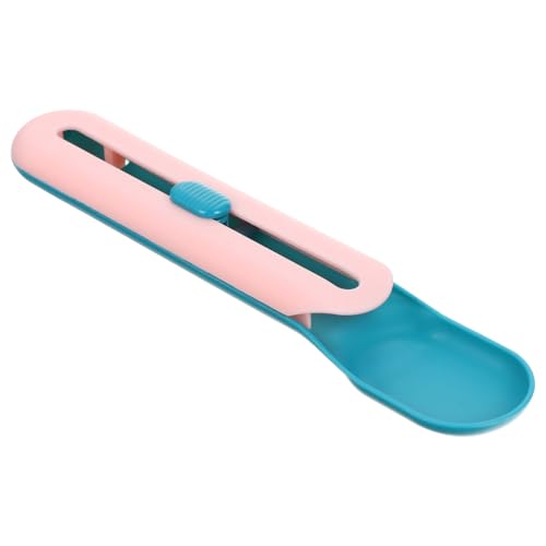 PartyKindom Katzenfutterscoop Löffel aus Kunststoff Praktische Cat Treats Spoon zum Auspressen von Katzenleckerlis Leicht rutschfest Hygienisch für Zuhause und Unterwegs Blau rosa Griff von PartyKindom