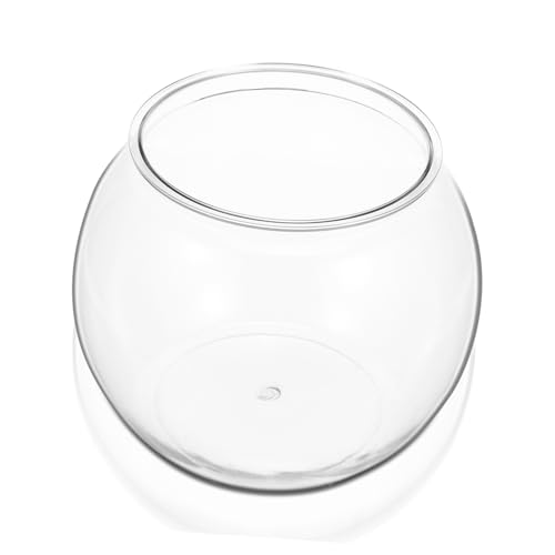 PartyKindom Kleiner Runder Aquarium Fischbehälter aus Bruchsicherem Kunststoff Pet Transparenter Desktop Fischtank für Betta Fische Dekoratives Aquarium und Pflanzgefäß für Zuhause und Büro von PartyKindom