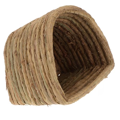 PartyKindom Kleines Handgeflochtenes Hamster Kleintiernest aus Natürlichem Gras Semienclosed Schlafunterlage für Kleine Haustiere Geeignet als Legenest und Rückzugsort für Nager von PartyKindom