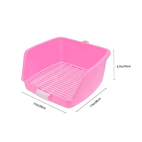PartyKindom Kleines Haustier Toilettentrainings Tablett aus Langlebigem Kunststoff Kaninchen Chinchilla und Meerschweinchen Toilette Eck Wc für Kleine Haustiere Rosa von PartyKindom