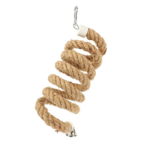 PartyKindom Kletterseilspielzeug Papageienseil Vogel stehendes Kletterspielzeug Vogel aus Juteseil Vogelseil Stand Papageien-Bungee-Seil Papageienkletterseil Metallbeschläge von PartyKindom