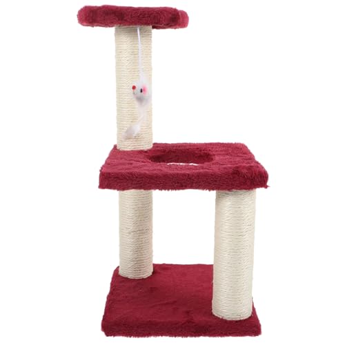 PartyKindom Kratzbaum aus Robustem Sisal mit Verschleißfest und Beißfest Multifunktionaler Katzen kletterbaum für Wohnungskatzen zum Krallen Schärfen und Indoor spielspaß von PartyKindom