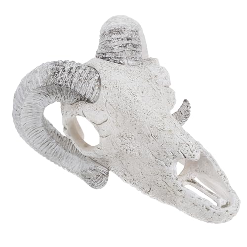 PartyKindom Künstlicher Schädel für Aquarien Knochen Versteck für Reptilien und Fische für Terrarien und Halloween Dekorationen Langlebig aus Robustem Resin von PartyKindom