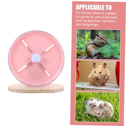 PartyKindom Leises Hamsterrad mit Stabilem Holzständer Geräuscharmes Laufrad für Hamster Rennmäuse Chinchillas und Kleine Nager Platzsparendes Kleintier übungsrad für Haustierkäfige von PartyKindom