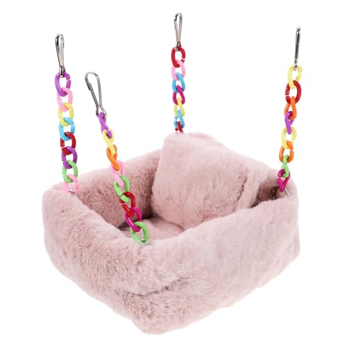 PartyKindom Meerschweinchenbett aus Warmes Gemütliches Versteck für Kleintiere Doppelschichtiges Design zu Befestigen im Käfig für Hamster Ratten von PartyKindom