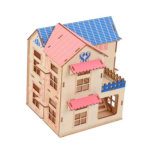 PartyKindom Mehrstöckige Hamster Villa aus Holz Langlebiges Kletterspielzeug für Zwerghamster und Kleine Kleintiere mit Plattform und Nest Fördert Bewegung und Gesunde Entwicklung von PartyKindom