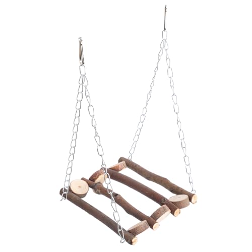 PartyKindom Papageienschaukel Aus Holz Für Vogel-papagei Vogel-hängespielzeug Papageien-sitzstange-Spielzeug Hängeständer Für Eichhörnchen Naturholz-schaukel Für Kleine Vögel von PartyKindom