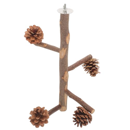 PartyKindom Papageien Holz Sitzstange mit Drehbarem Kiefernzapfen Vogelspielzeug Kletterplattform für Käfig Vögel Papagei Sittich Kletterstand Vogel Ruheplatz PartyKindom Papageien Holz Sitzstange mit Drehbarem Kiefernzapfen Vogelspielzeug Kletterplattform für Käfig Vögel Papagei Sittich Kletterstand Vogel Ruheplatz von PartyKindom