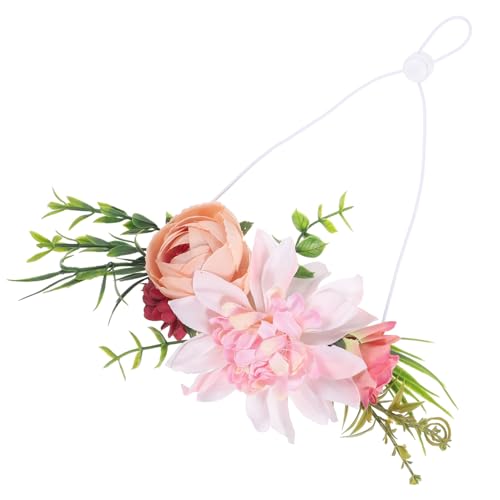 PartyKindom Pet Headwear Blumenkranz für Hunde und Katzen Verstellbares Haustier Stirnband für Hochzeiten und Feiern Kunstblumen Halskranz Muster C von PartyKindom