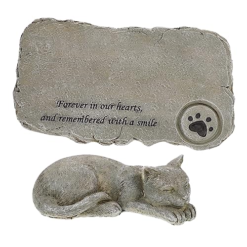 PartyKindom Pet Memorial Grabstein Katze aus Polyresin Wetterfeste Gedenkstatue mit Glatter Oberfläche Personalisierbarer Haustier Gedenkstein für Garten und Zuhause Tröstendes Andenken an PartyKindom Pet Memorial Grabstein Katze aus Polyresin Wetterfeste Gedenkstatue mit Glatter Oberfläche Personalisierbarer Haustier Gedenkstein für Garten und Zuhause Tröstendes Andenken an von PartyKindom