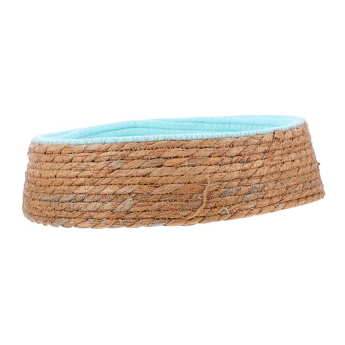 PartyKindom Pet Wicker Bed für Katzen und Kleine Hunde Handgefertigtes Rundes Geflochtenes Schlafnest aus Natürlichem Material Kratzfest und Atmungsaktiv für Innenbereich Kleine Haustiere von PartyKindom