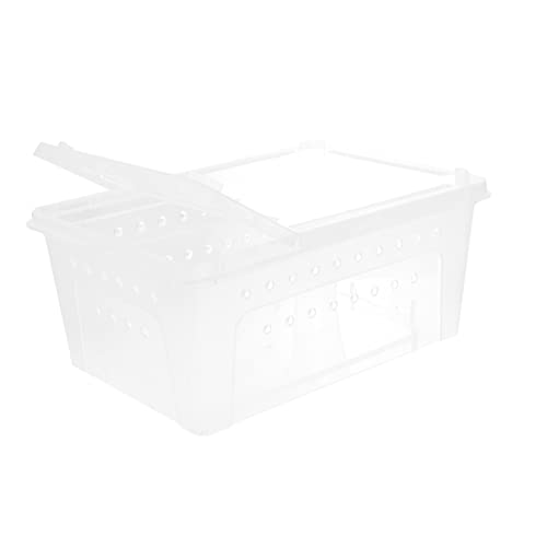 PartyKindom Reptilien Aufzuchtbox Transparent Doppeltür Futterbehälter für Spinnen Schildkröten und Geckos Leicht Tragbar für Outdoor Nutzung Komfortables Zuhause für Ihre Haustiere von PartyKindom