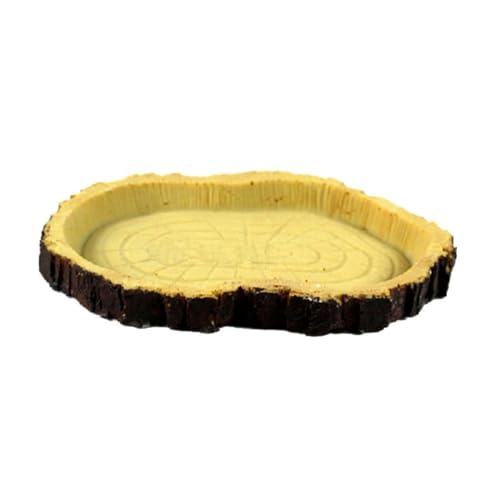 PartyKindom Reptilien Futterschale aus Langlebigem Resin Naturnahe Steinoptik Robustes Futter und Wassernapf für Schildkröten Eidechsen und Kleine Kriechtier Haustiere Zubehör von PartyKindom