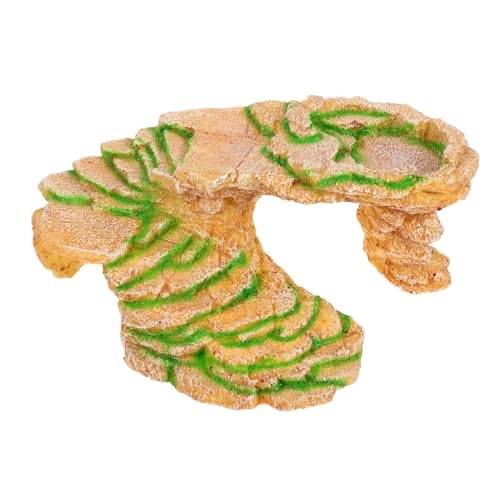 PartyKindom Reptilien Versteck Höhle aus Langlebigem Harz Schildkröten Sonnenplattform und Kletterrampe für Terrarium Geeignet für Eidechsen Spinnen und Kleintiere Natürliches Design Groß von PartyKindom