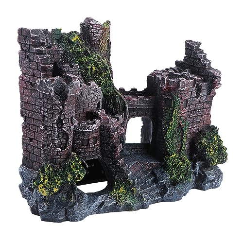 PartyKindom Resin Aquarium Dekoration Antike Fischbecken Ornament Hohlraum Versteck für Fische und Garnelen Langlebiges Farbechtes Aquascaping Zubehör für Aquarium und Gartendekor von PartyKindom
